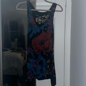 Desigual Colorful Studded Rose Flowing Tank